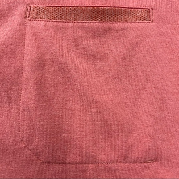 Eddie Bauer Travex 2XL Salmon Pink Short Sleeve Polo Button Up Shirt Pocket - Picture 4 of 12